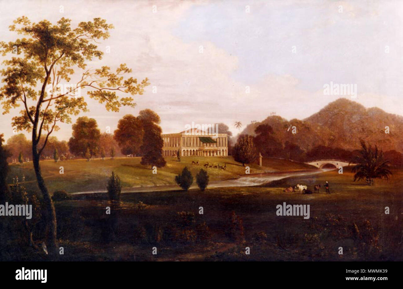 . Englisch: Quelle: Http://www.penangmuseum.gov.my/museum/sites/default/files/portfolio images/427.jpg Titel: Suffolk House Media: Öl Breite: 1.000 mm (39") Höhe: 690 mm (27 in) Jahr der Gründung: 1818. 1818. Penang State Museum und Kunstgalerie 476 Penang Museum historische Gemälde 427 Stockfoto