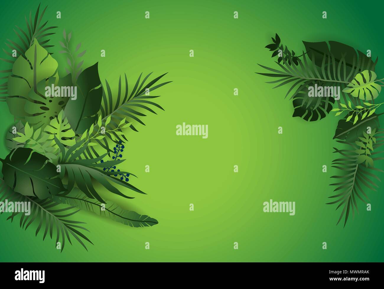 Grüne tropische Natur Poster Stock Vektor