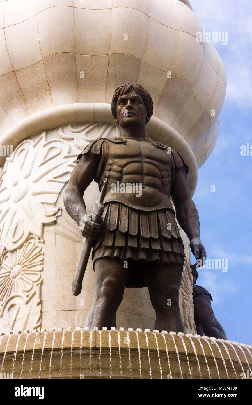 Statue in Skopje, Mazedonien Stockfoto