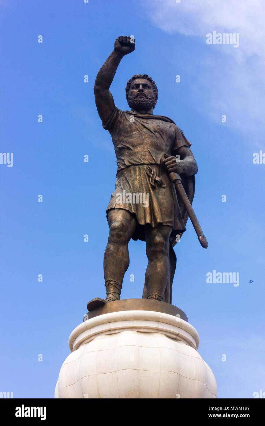 Statue in Skopje, Republik Mazedonien Stockfoto