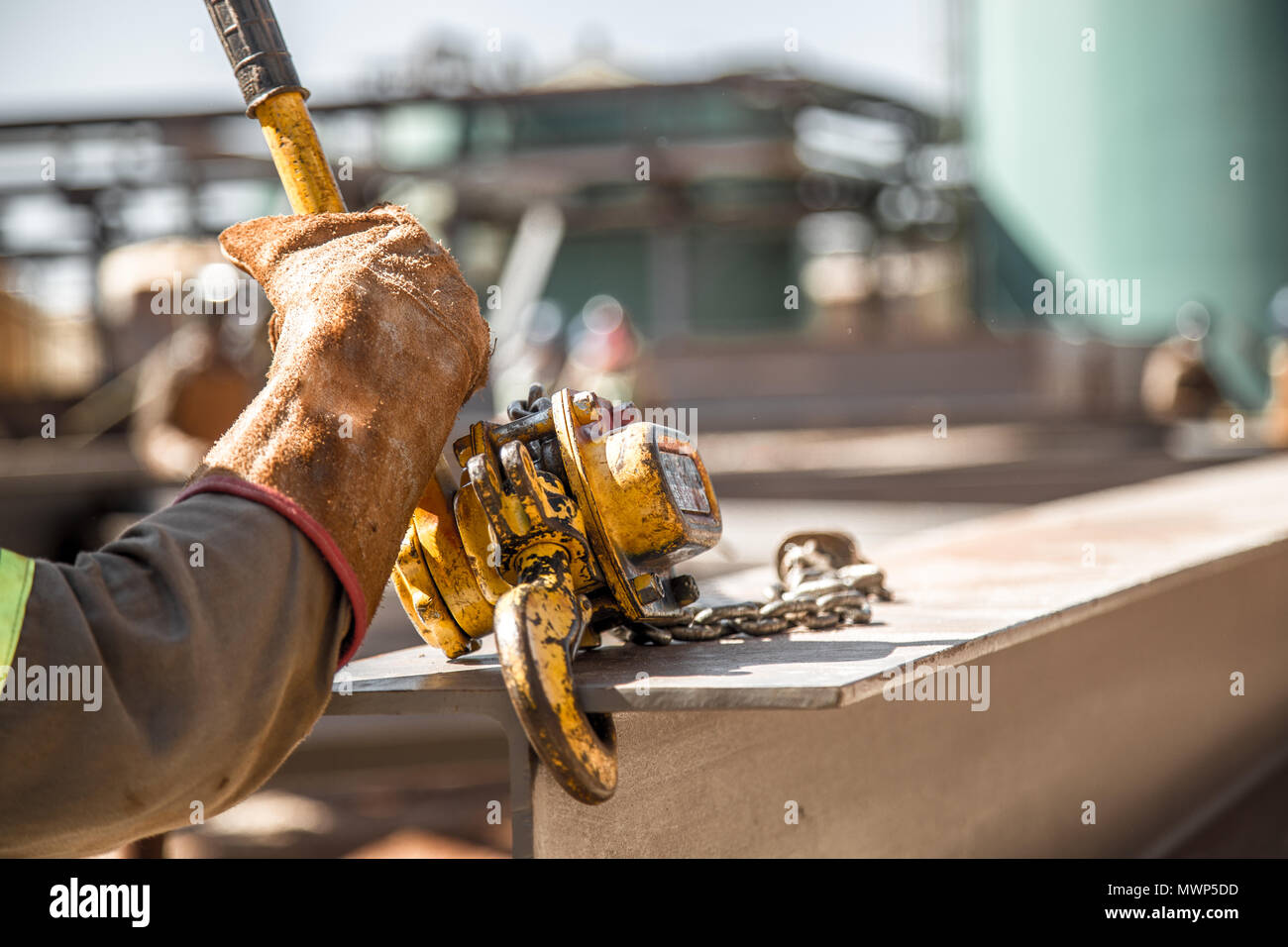 Winde Maschine Industrie hand Stockfoto