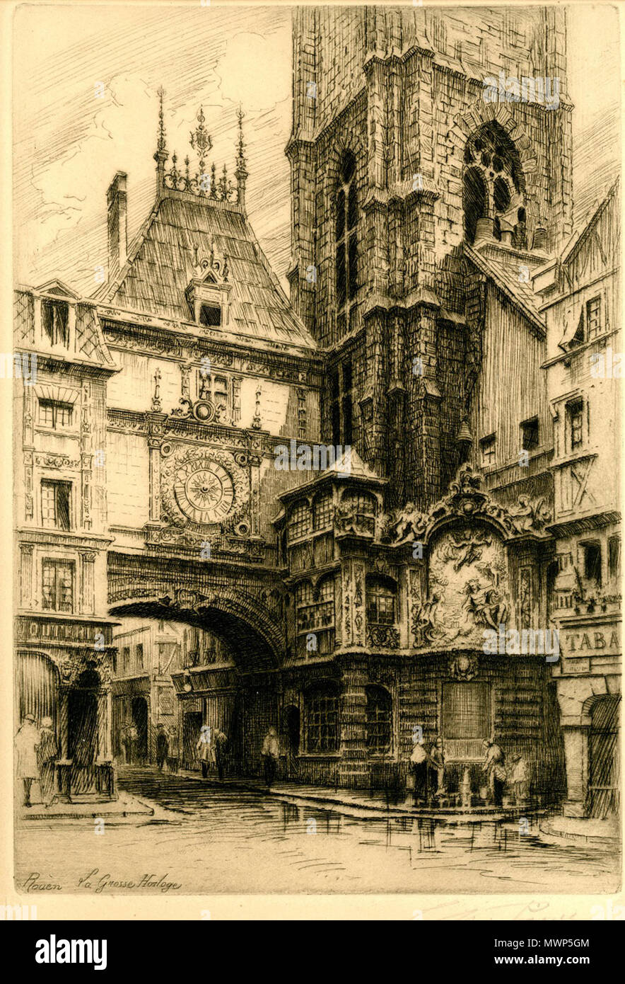 . Français: Rouen, La Grosse Horloge (sic) - Tiefdruck de Charles Pinet (19,5 x 28 cm). Vom 7. Dezember 2013, 20:03:37. Charles Pinet (1867 - 1932) Alternative Namen Charles F. Pinet Beschreibung Französische Maler Geburtsdatum / Tod 22. Januar 1867, am 10. August 1932 Ort der Geburt / Todes Paris, Frankreich Paris, Frankreich Arbeitsort Niederlande (1900 - 1925), Haarlem (1900 - 1925) Kontrolle: Q 2960017 VIAF: 220256210 SUDOC: 111639557 RKD: 95906 530 Rouen - la Grosse Horloge (sic) Stockfoto