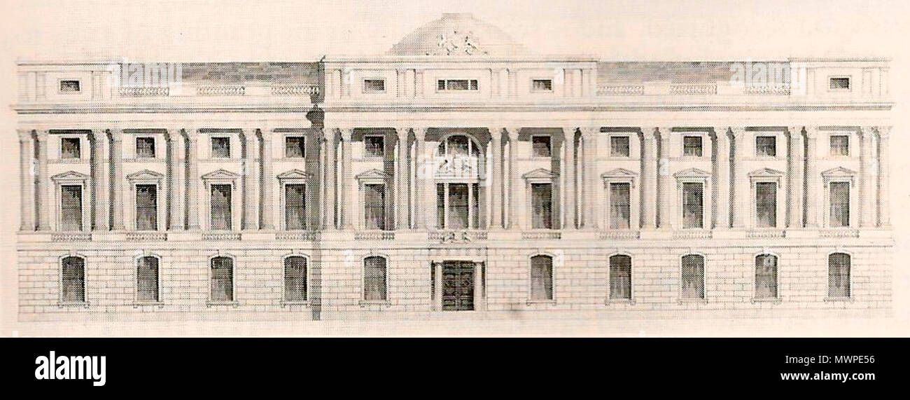 . Englisch: Design von Robert Abraham (1773-1850) für eine neue Hochschule der Arme in Trafalgar Square, nicht ausgeführte. ca. 1820. Robert Abraham 523 Robert Abrahams Design für das Kollegium der Arme in Trafalgar Square Stockfoto