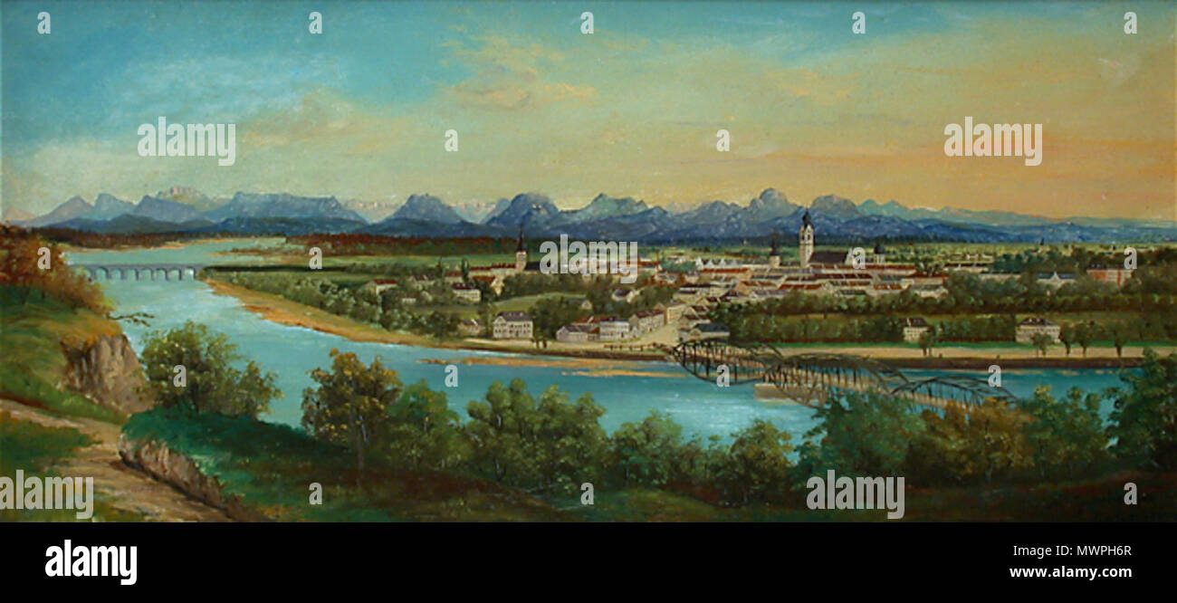 . Ansicht von Rosenheim. 19. Jh. 529 Rosenheim 19. Stockfoto