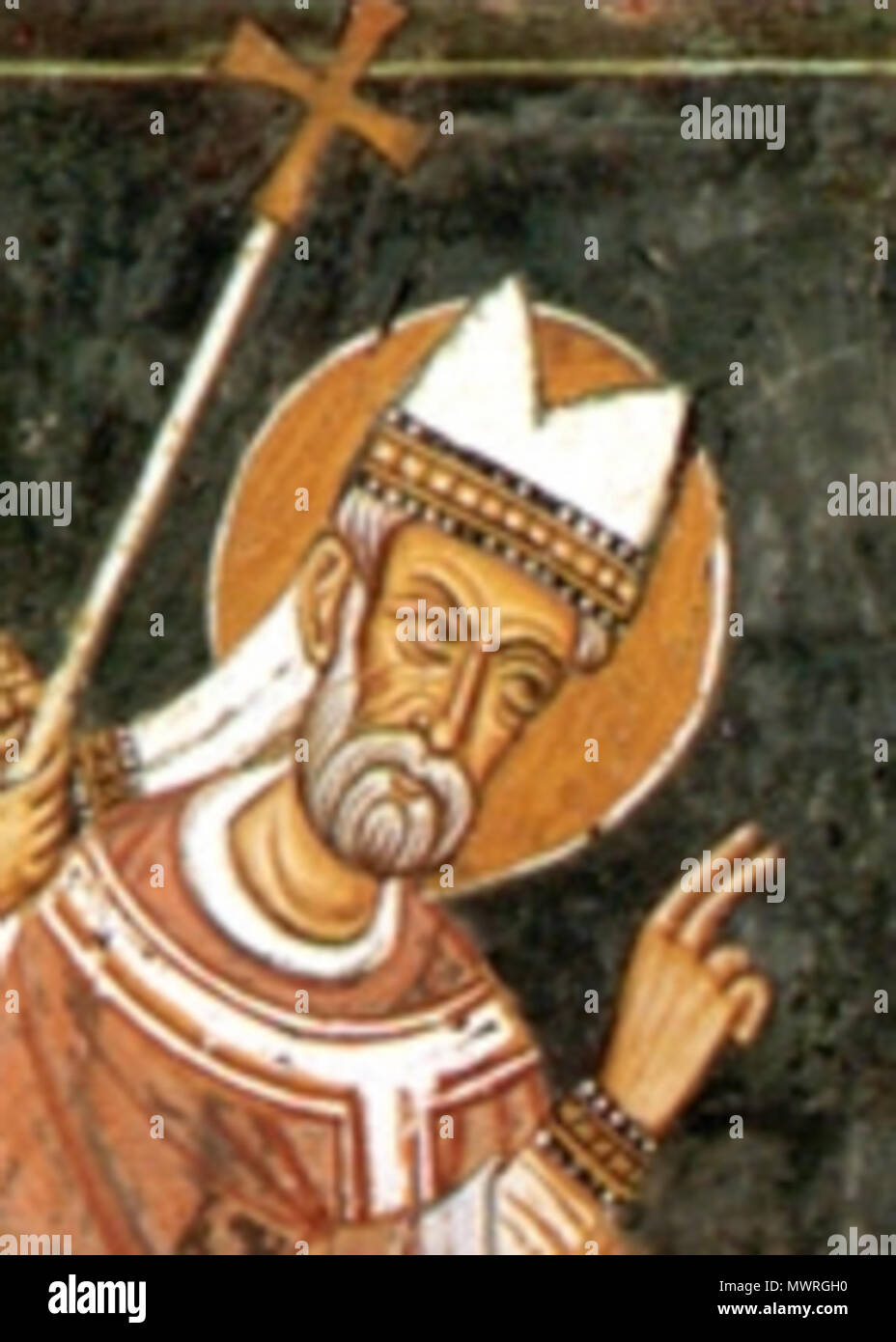 . Papst Sylvester ICH. 13 Februar 2009, 13:05 (UTC). Sylvester ICH und Konstantin.jpg: Benutzer: Alex 1011 abgeleitete Arbeit: Kostisl (Talk) 583 Sylvester ICH Stockfoto