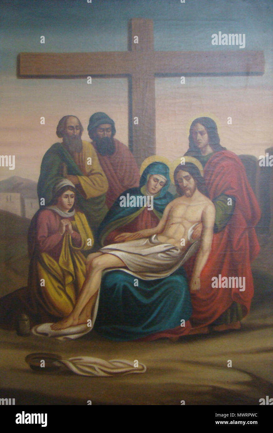 . English: Bild aus der Passionsfolge in St. Andreas in Seckach-Zimmern. 19. n.n., 19. Jahrhundert Malerei 550 Seckach-zimmern-st-Andreas-12 Stockfoto