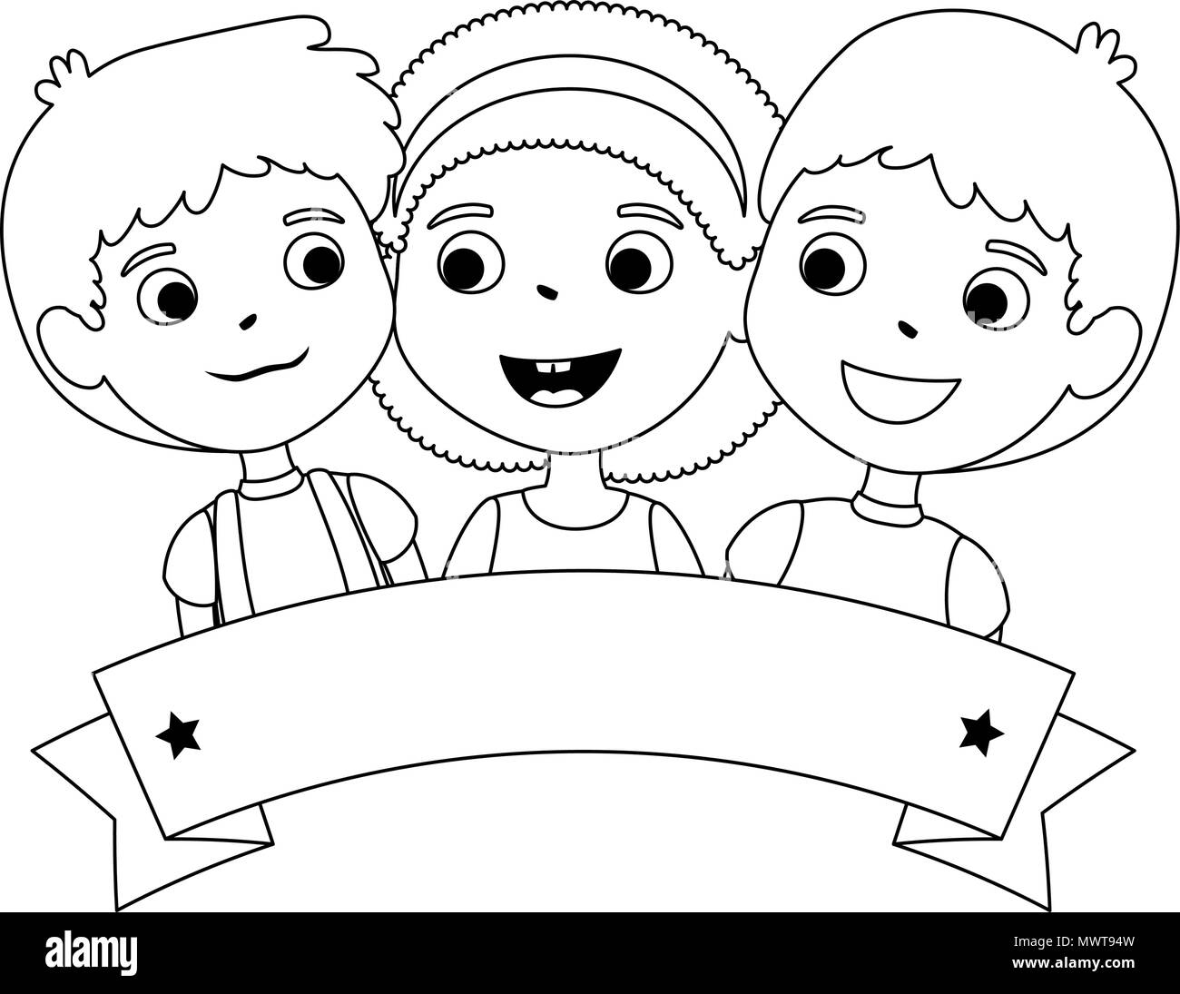 Kinder von verschiedenen ethnischen Gruppen Vector Illustration Design Stock Vektor