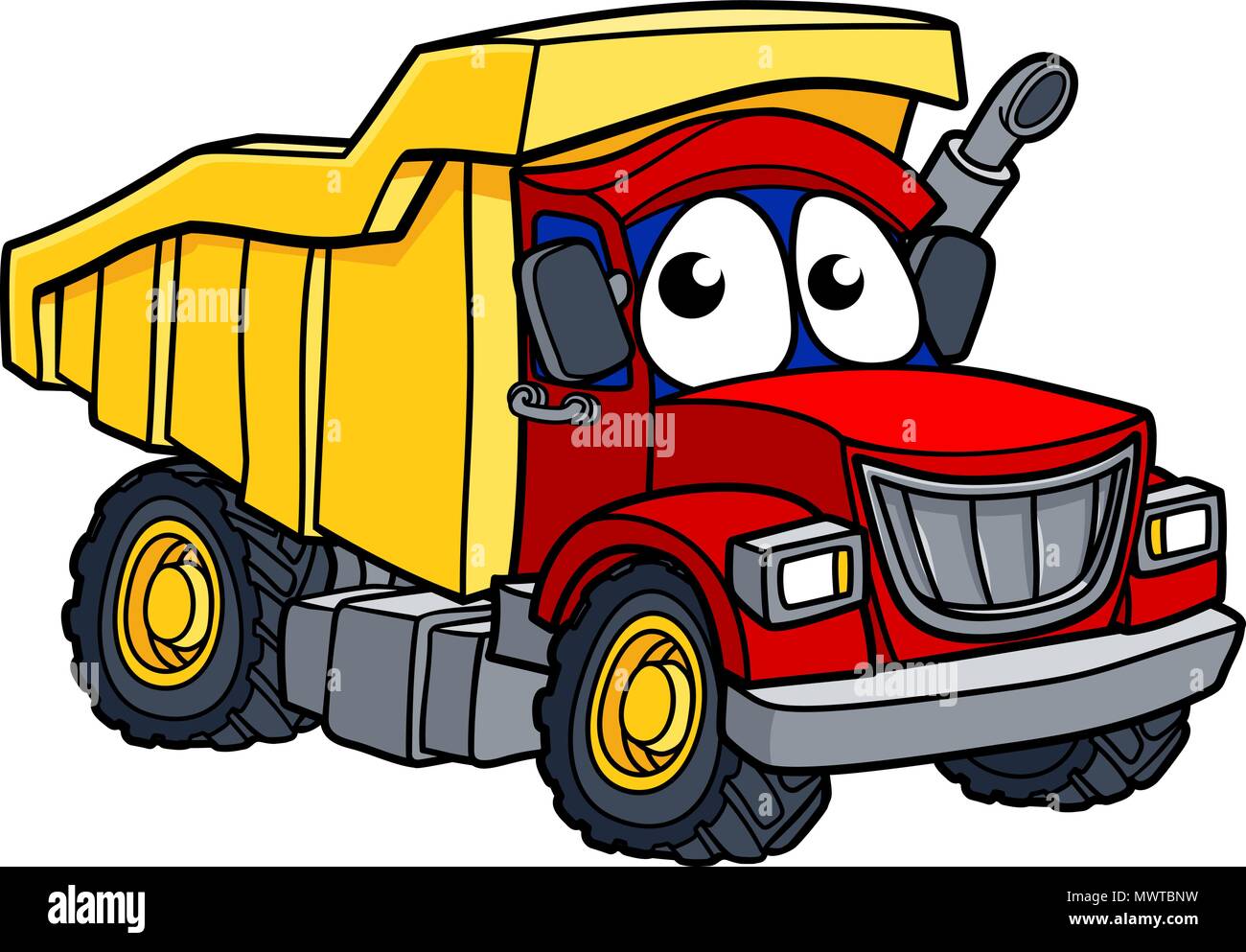 Cartoon Dump Truck Charakter Stock Vektor