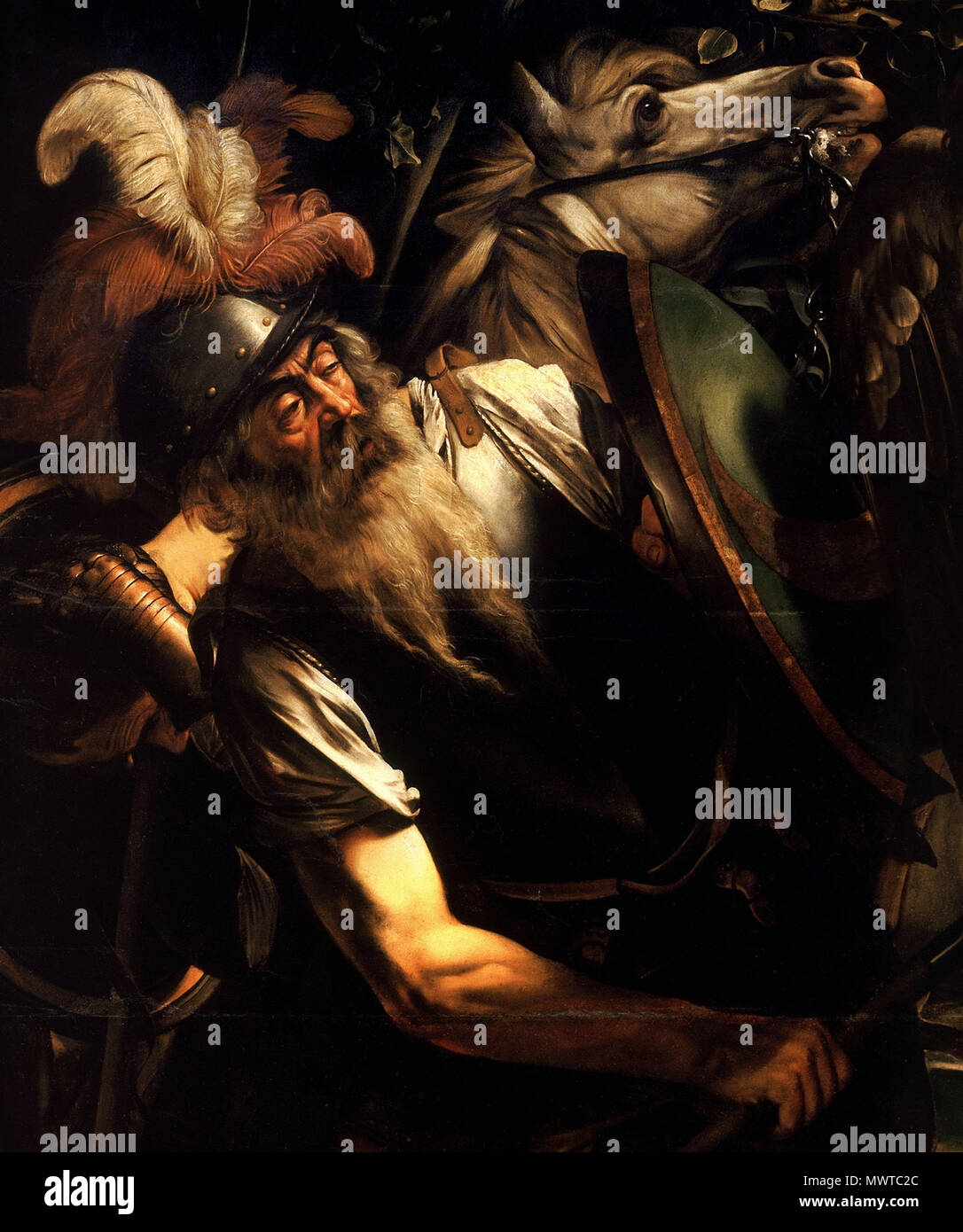 . Englisch: Detail der "Bekehrung des hl. Paulus' Gemälde von Caravaggio (Odelaschi version). um 1600. Caravaggio (1571 - 1610) Alternative Namen Michelangelo Merisi da Caravaggio, der Geburt Name: Michelangelo Merisi Italiano: Michelangelo Merisi, detto Il Caravaggio Beschreibung italienischer Maler Geburtsdatum / Tod 29. September 1571 vom 18. Juli 1610 Ort der Geburt / Todes Mailand Porto Ercole Arbeit Periode 1593 - 1610 Arbeit Ort Rom, Neapel, Malta, Sizilien Authority control: Q 42207 VIAF: 87679282 ISNI: 0000 0001 21028836 ULAN: 500115312 50000558 LCCN: n NLA: 35025773 WorldCat 594 Die 1 Stockfoto