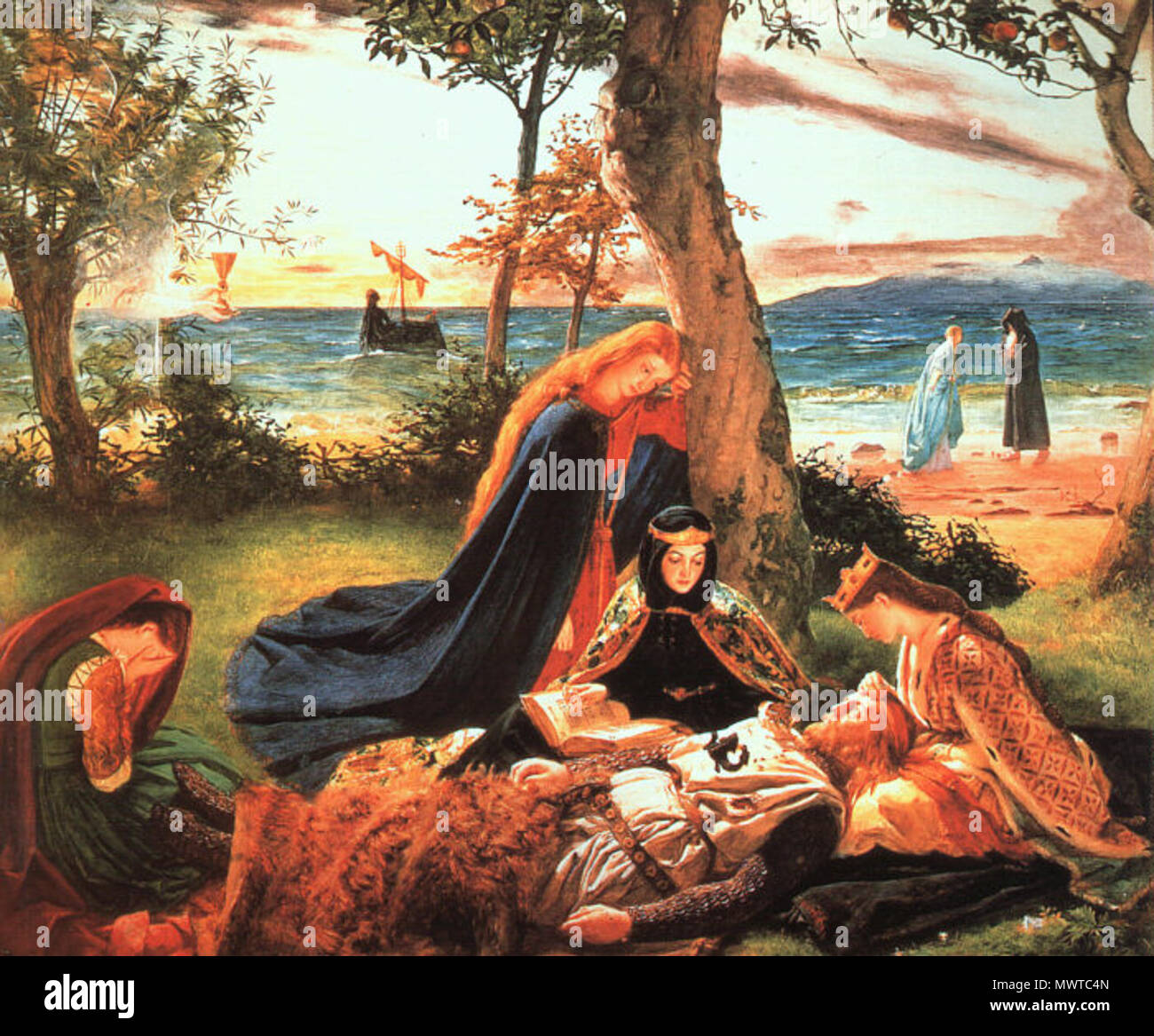 . "Der Tod von König Artus". 19. James Archer (Künstler) (1823-1904) 594 Der Tod von König Arthur Stockfoto