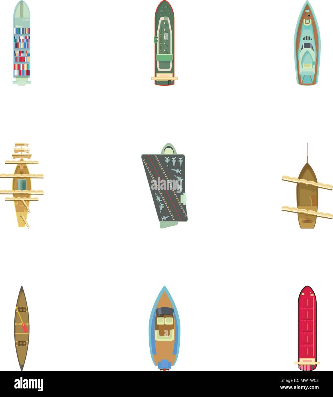 Motorboot Symbole, Cartoon Stil Stock Vektor