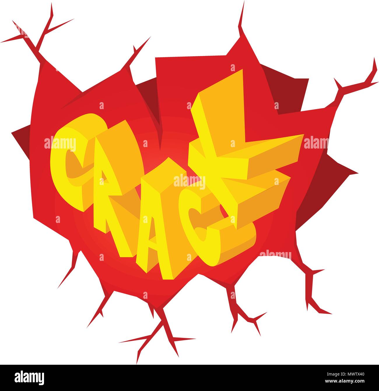 Crack Sprechblasen-symbol, isometrische Stil Stock Vektor