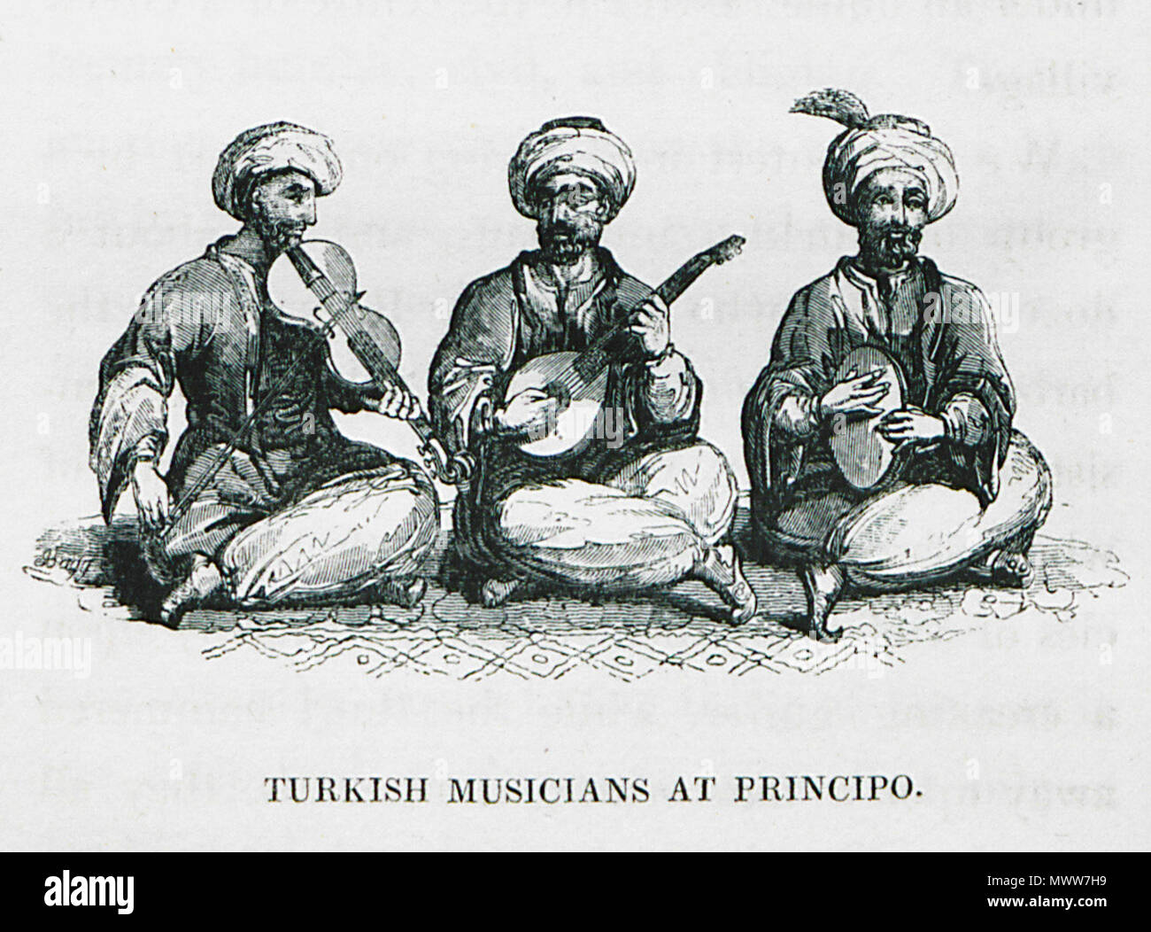 . Englisch: Türkische Musiker in Principo - Frankland Charles Colville - 1829. 1829. Charles Colville Frankland (1792-1876) Beschreibung der Britischen Navy Officer und Traveller Datum der Geburt / Tod 1792 1876 Behörde: Q 50377333 VIAF: 74200938 GND: 100603157 618 türkische Musiker in Principo - Frankland Charles Colville - 1829 Stockfoto