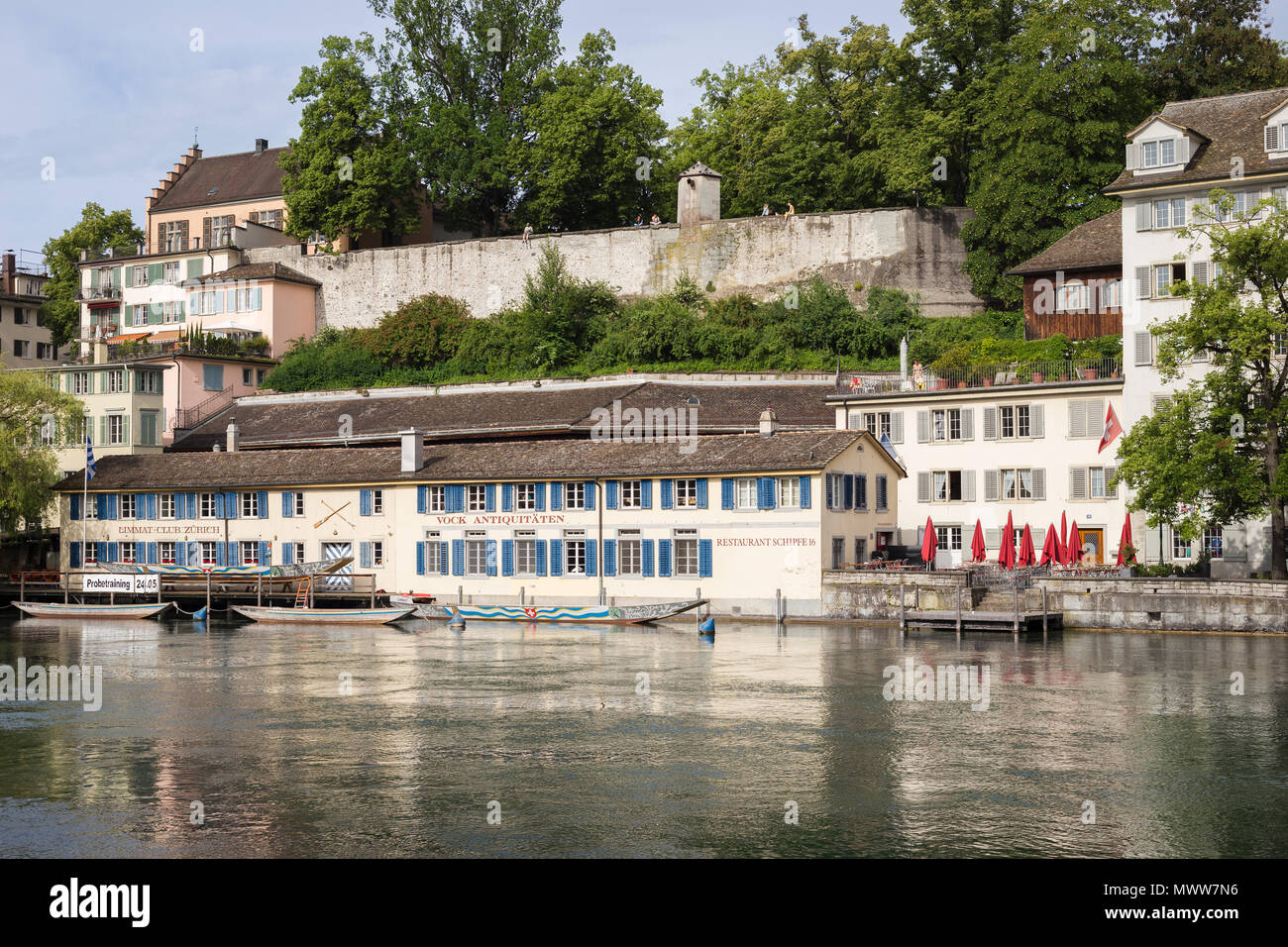 Die Limmat in der Altstadt von Zürich, Kanton Zürich, Schweiz Stockfoto