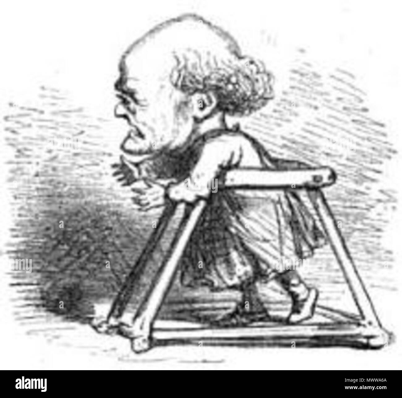 . Français: Karikatur du représentant du peuple Bernard Sarrans, dit arrans Jeune", Gleichheit Cham. 1850. Cham (Amédée de Noé) 544 Sarrans par Cham Stockfoto
