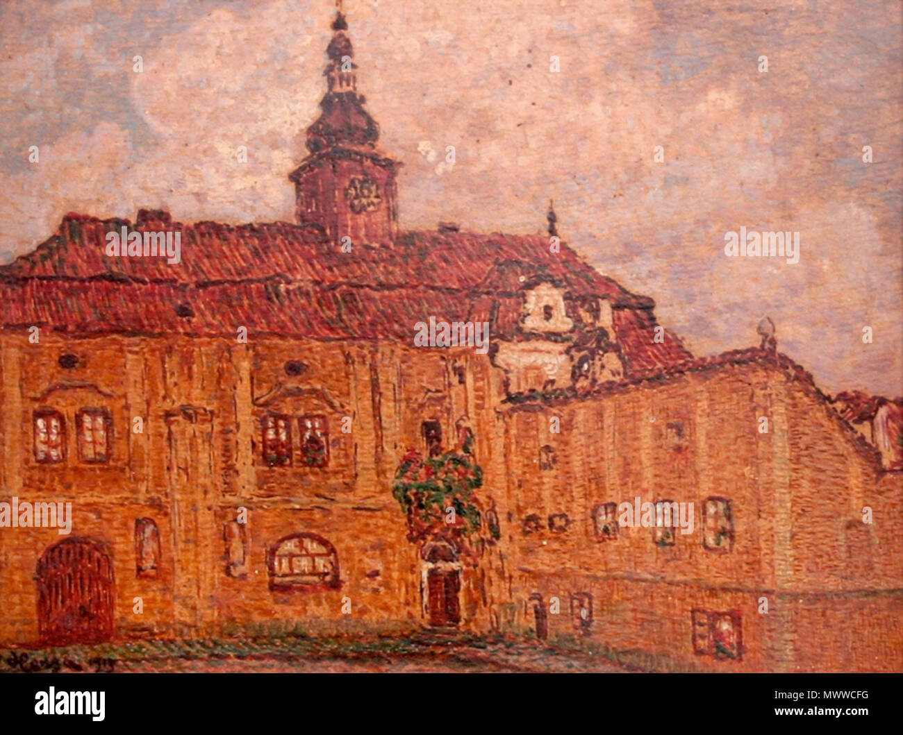 308 Jan Honsa - Před zámkem 1913 Stockfoto