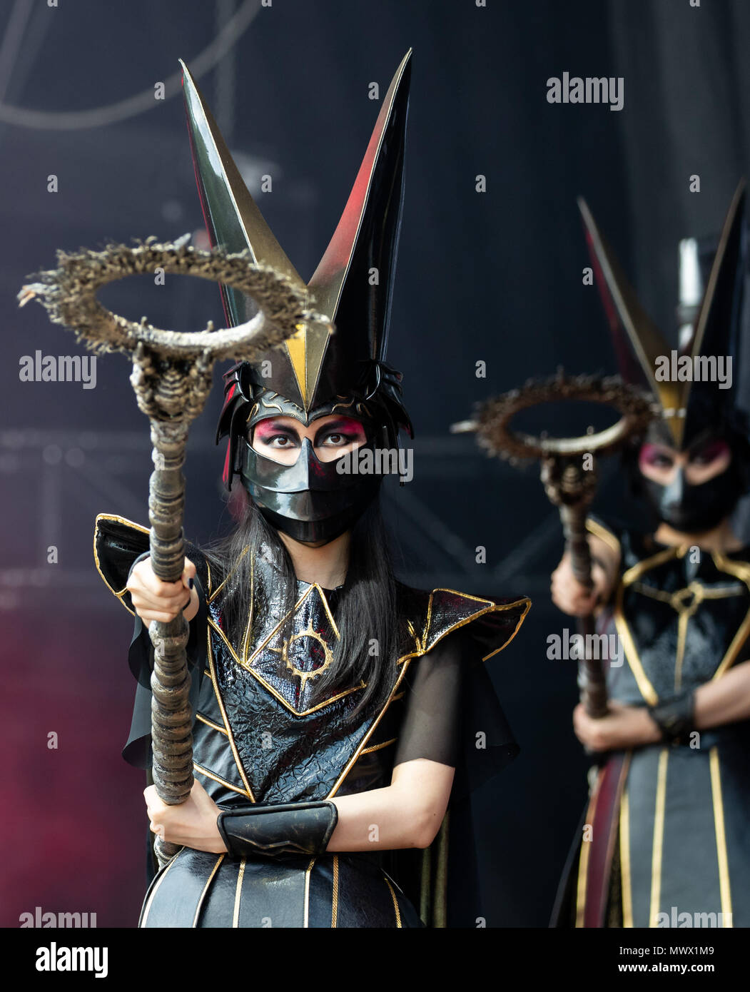 Nürnberg, Deutschland. 2. Juni 2018. Japanische Metal Band 'Babymetal' auf der open-air Festival "Rock im Park". Foto: Daniel Karmann/dpa Quelle: dpa Picture alliance/Alamy leben Nachrichten Stockfoto