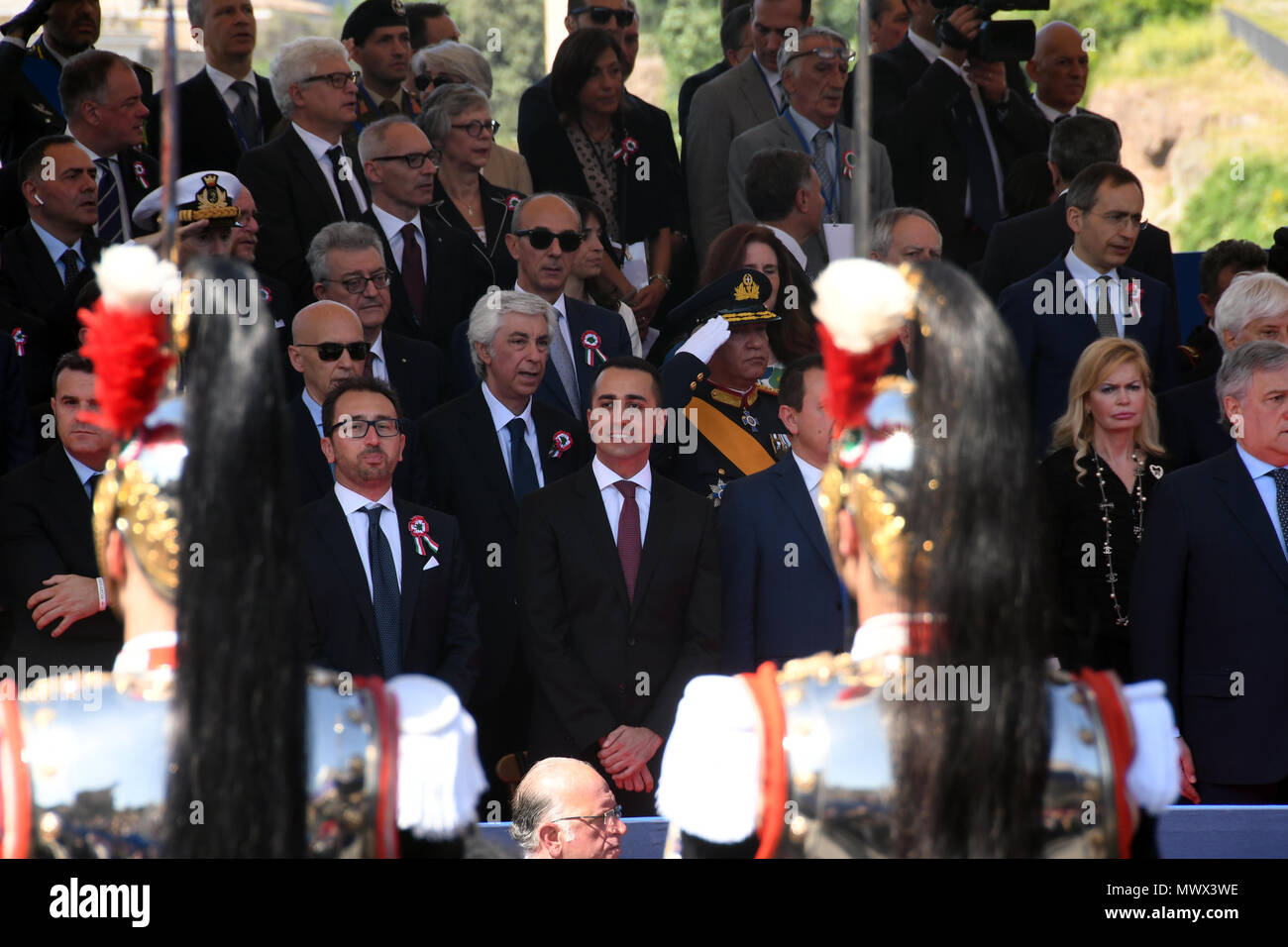 Rom, Italien. 2. Juni 2018. Italienische Republik Urlaub Tribüne Behörde Luigi Di Maio minister Arbeit Credit: Giuseppe Andidero/Alamy leben Nachrichten Stockfoto