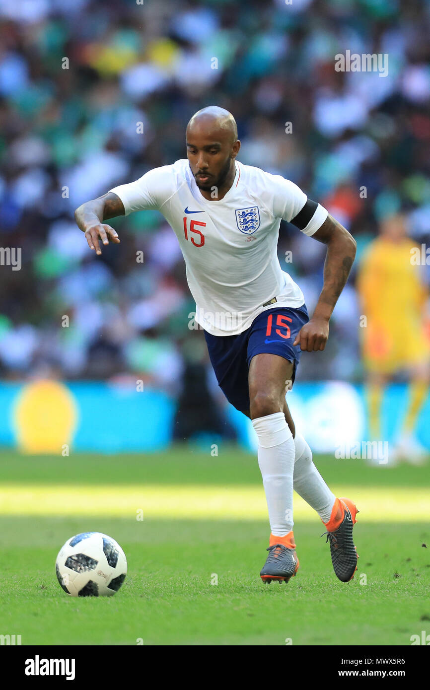Wembley Stadion, London, UK. 2. Juni 2018. Internationaler Fußball-freundlich, England und Nigeria; Fabian Delph von England Credit: Aktion plus Sport/Alamy leben Nachrichten Stockfoto