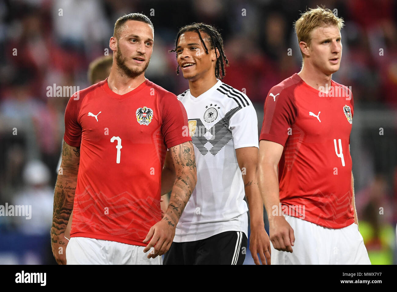 Leroy Sane (Deutschland) GES/Fußball/Test Match: Oesterreich-Germany, 02.06.2018 Fußball: Testmatch: Österreich vs Deutschland, Standort, Juni 2, 2018 | Verwendung weltweit Stockfoto