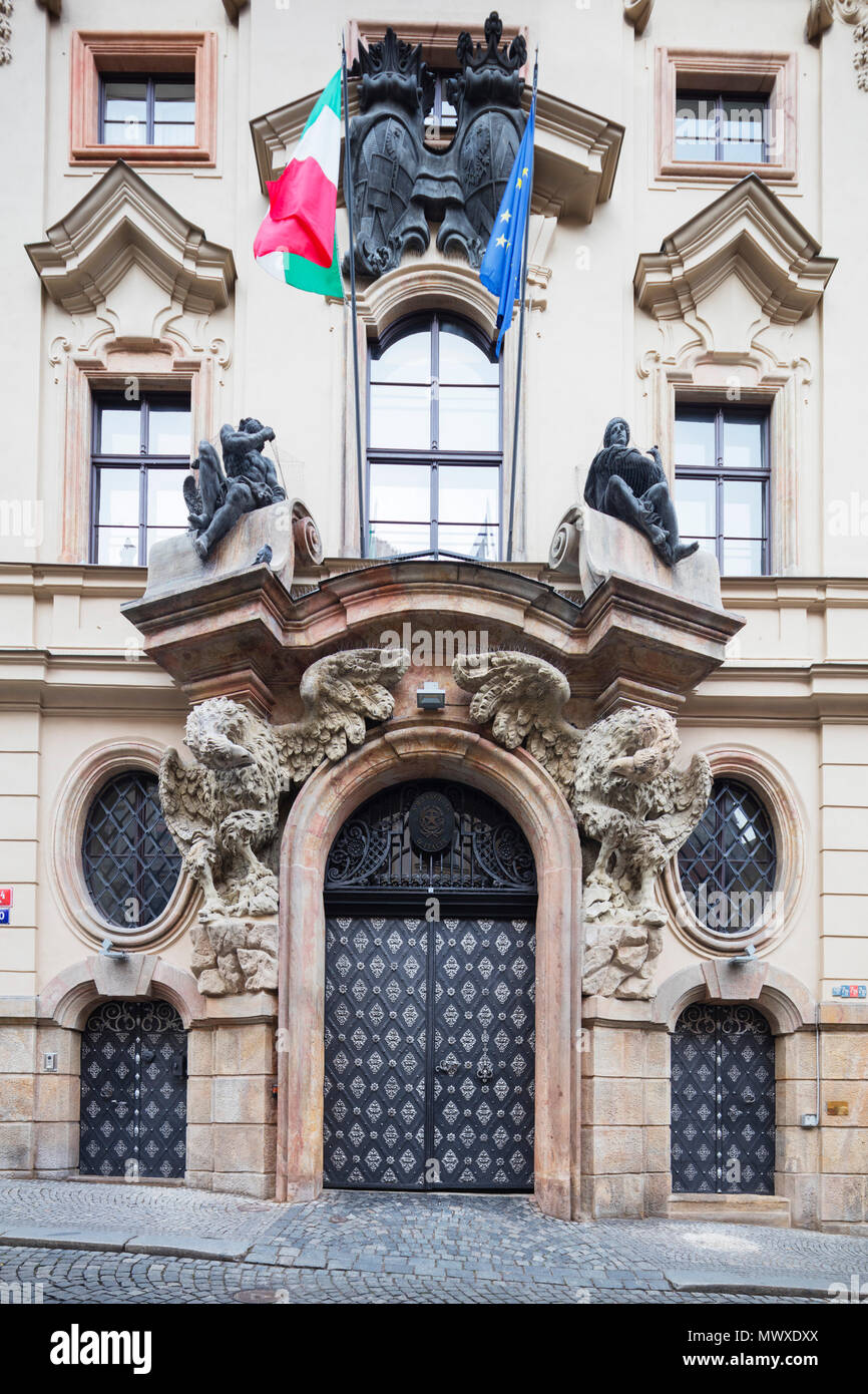 Italienische Botschaft, Prag, Tschechische Republik, Europa Stockfoto