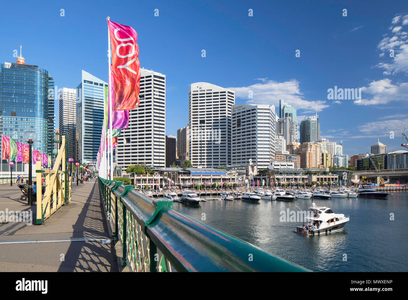 Pyrmont Bridge, Darling Harbour, Sydney, New South Wales, Australien, Pazifik Stockfoto