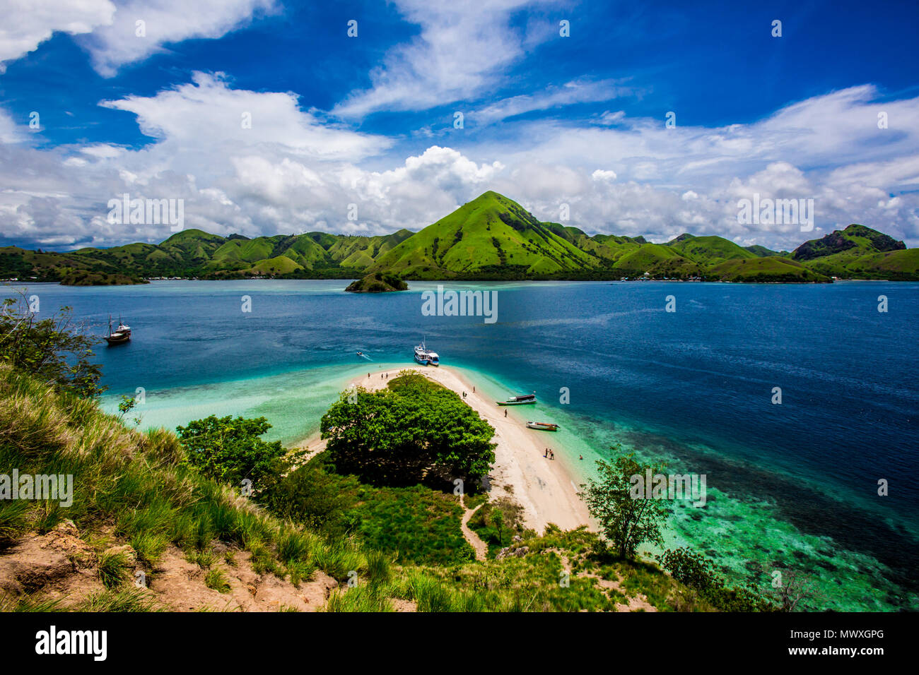 Blick von oben auf die Insel Kelor, Indonesien, Südostasien, Asien Stockfoto