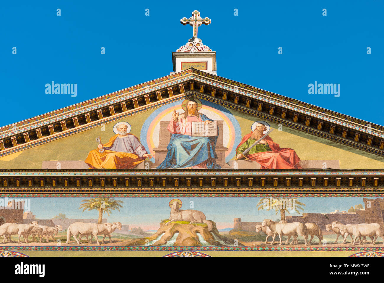 Der Päpstlichen Basilika St. Paul vor den Mauern (Basilika Papale di San Paolo fuori le Mura), Rom, Latium, Italien, Europa Stockfoto