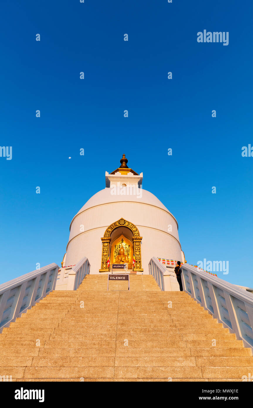 World Peace Pagoda, Pokhara, Pokhara, Nepal, Asien Stockfoto