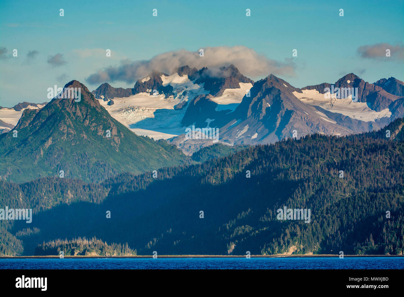 Landschaft, Homer, Harding Icefield, die Kachemak Bucht, Kenai Fjords National Park, Alaska, Vereinigte Staaten von Amerika, Nordamerika Stockfoto