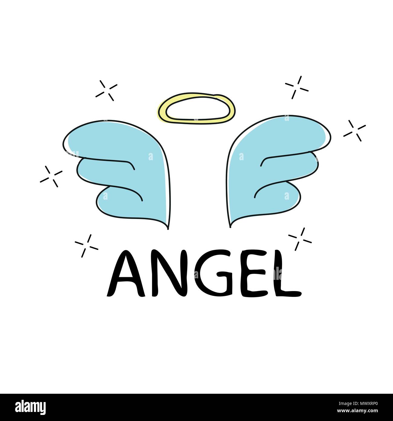 Slogan Engel vector Drucken. Für t-shirt Grafik - Textil Grafik Stock Vektor
