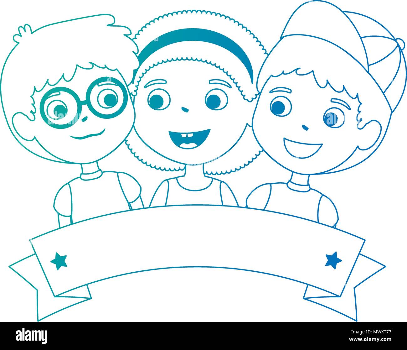 Kinder von verschiedenen ethnischen Gruppen Vector Illustration Design Stock Vektor