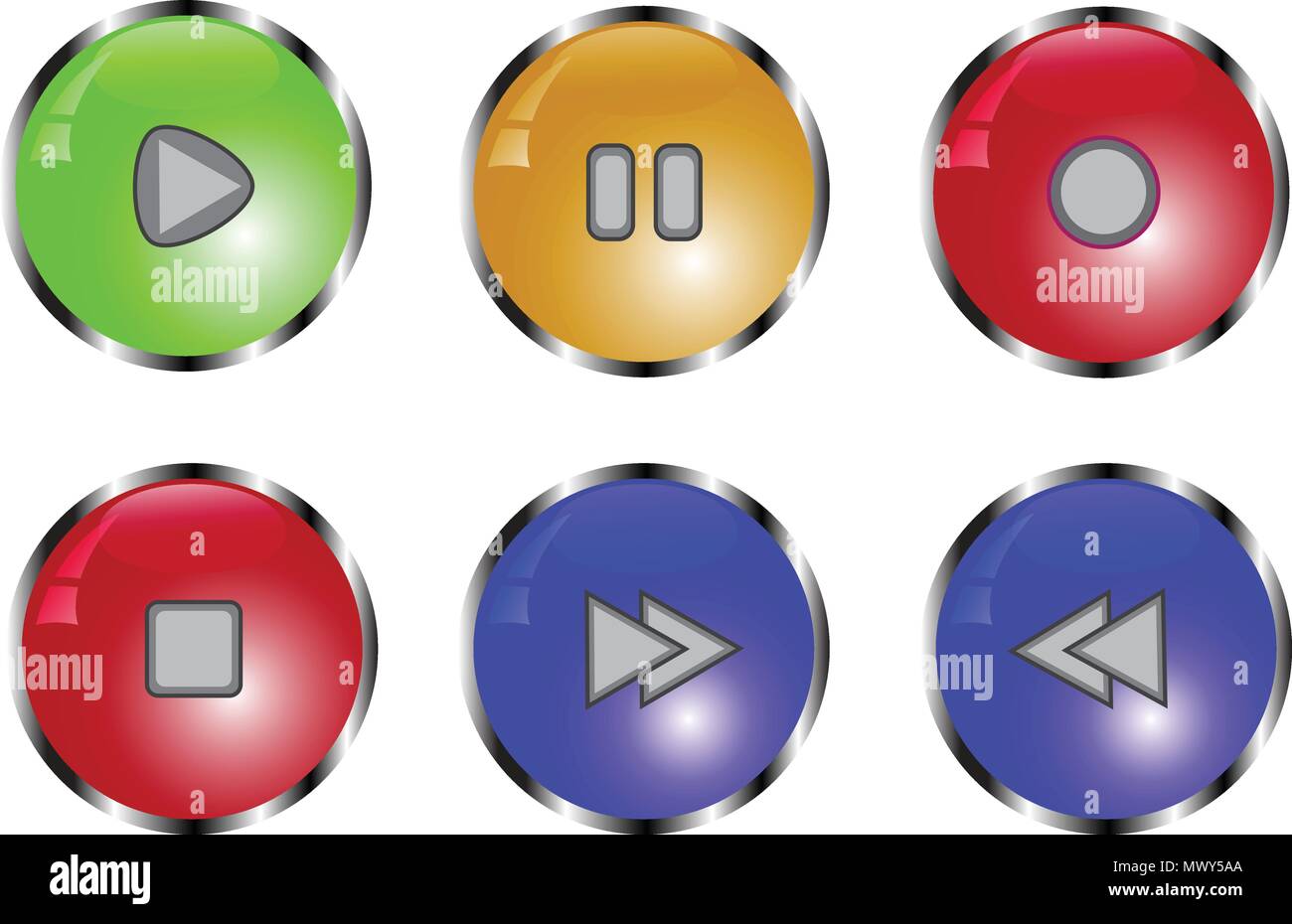 Schaltflächen Sphärisch für Web Design bunt eingestellt Stock Vektor