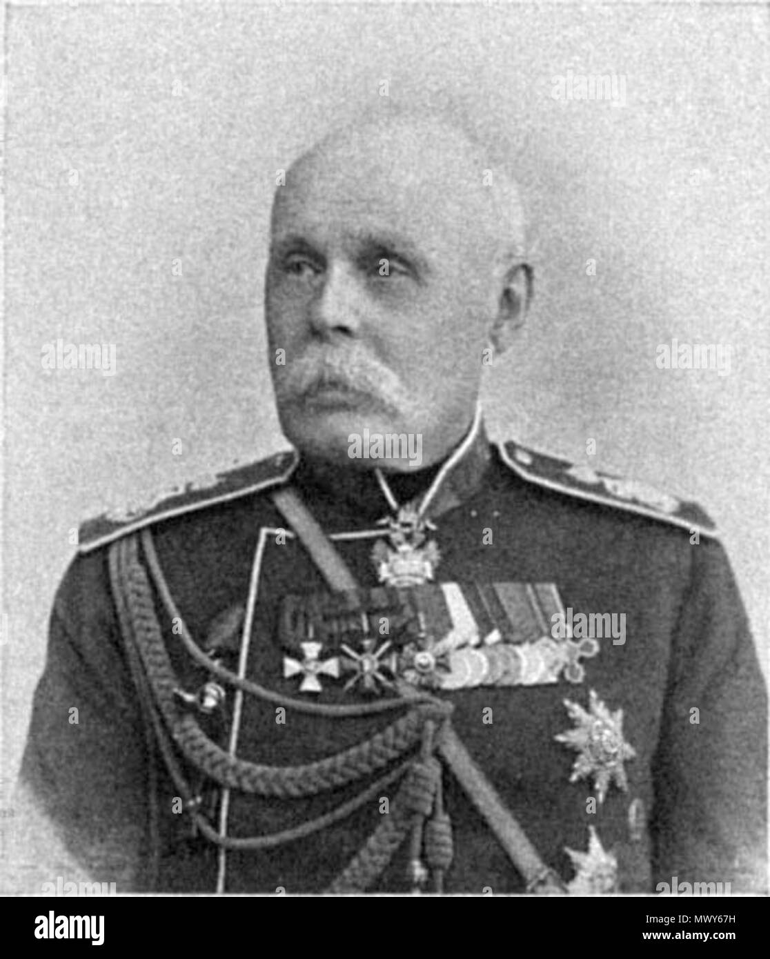 . Русский: Туркестанский генерал - губернатор Н. О. Розенбах. Vor 1907. Unbekannt 529 Rosenbach Nikolaj Ottonovitch Stockfoto