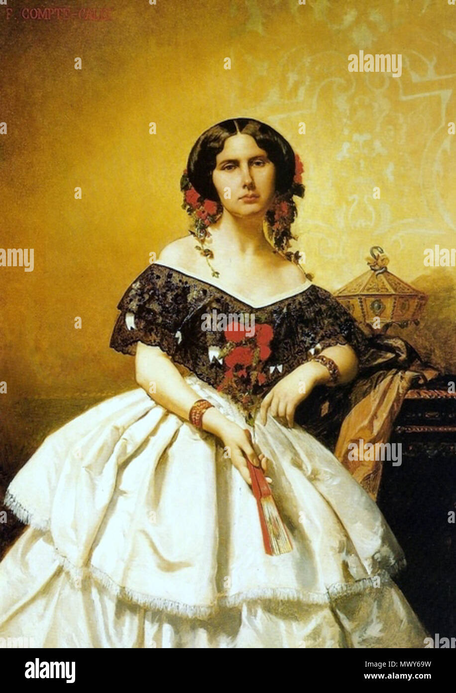 219 François Claudius Compte-Calix-Retrato da Marquesa de Itamaraty Stockfoto