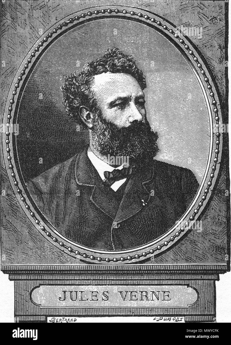 . Englisch: Jules Verne, zeitgenössisches Porträt. 19. Bertrand 329 Jules Verne von Bertrand Stockfoto