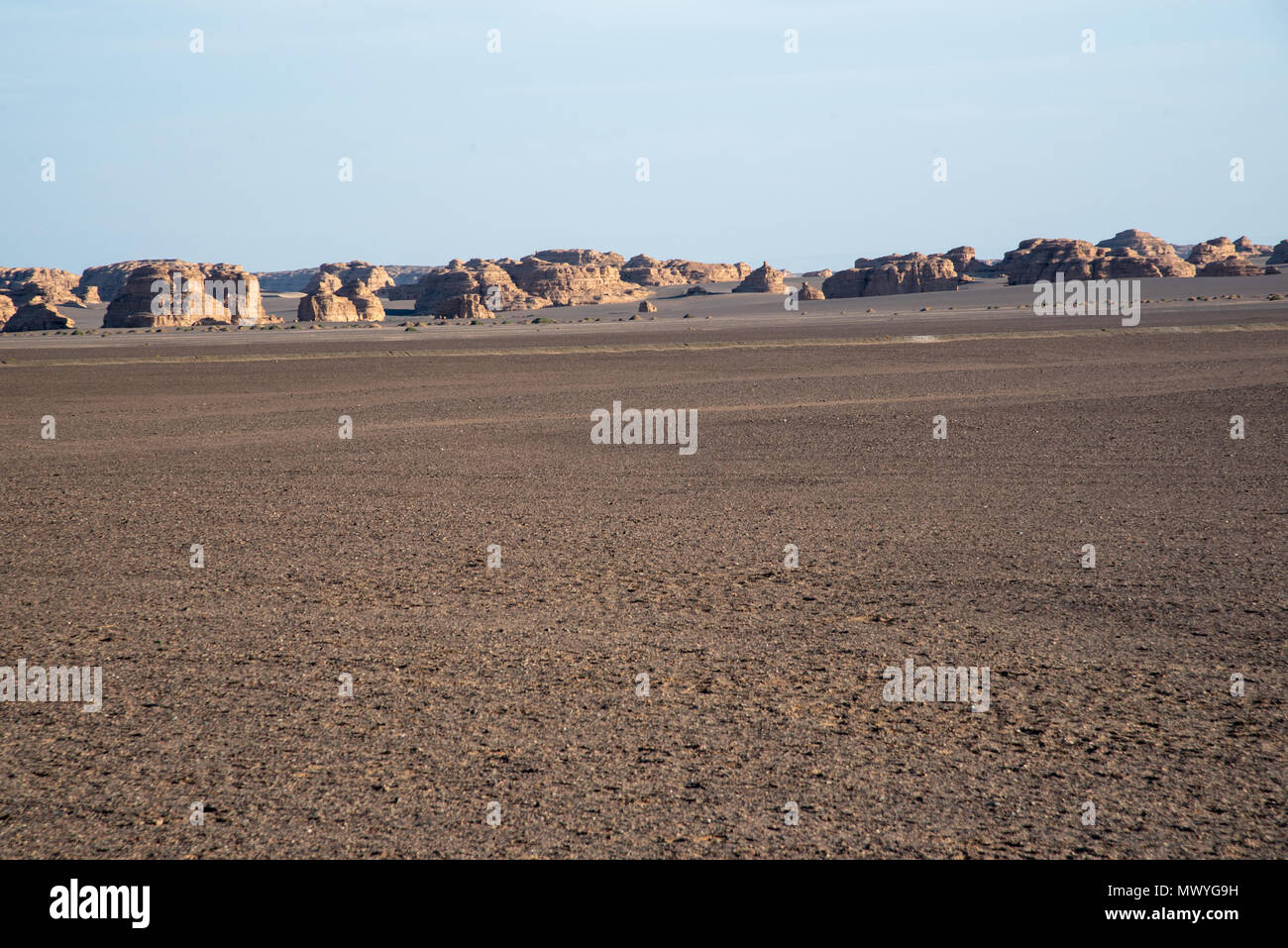 Felsformationen in Yadan nationalen Geologischen Park, Provinz Gansu, China Stockfoto