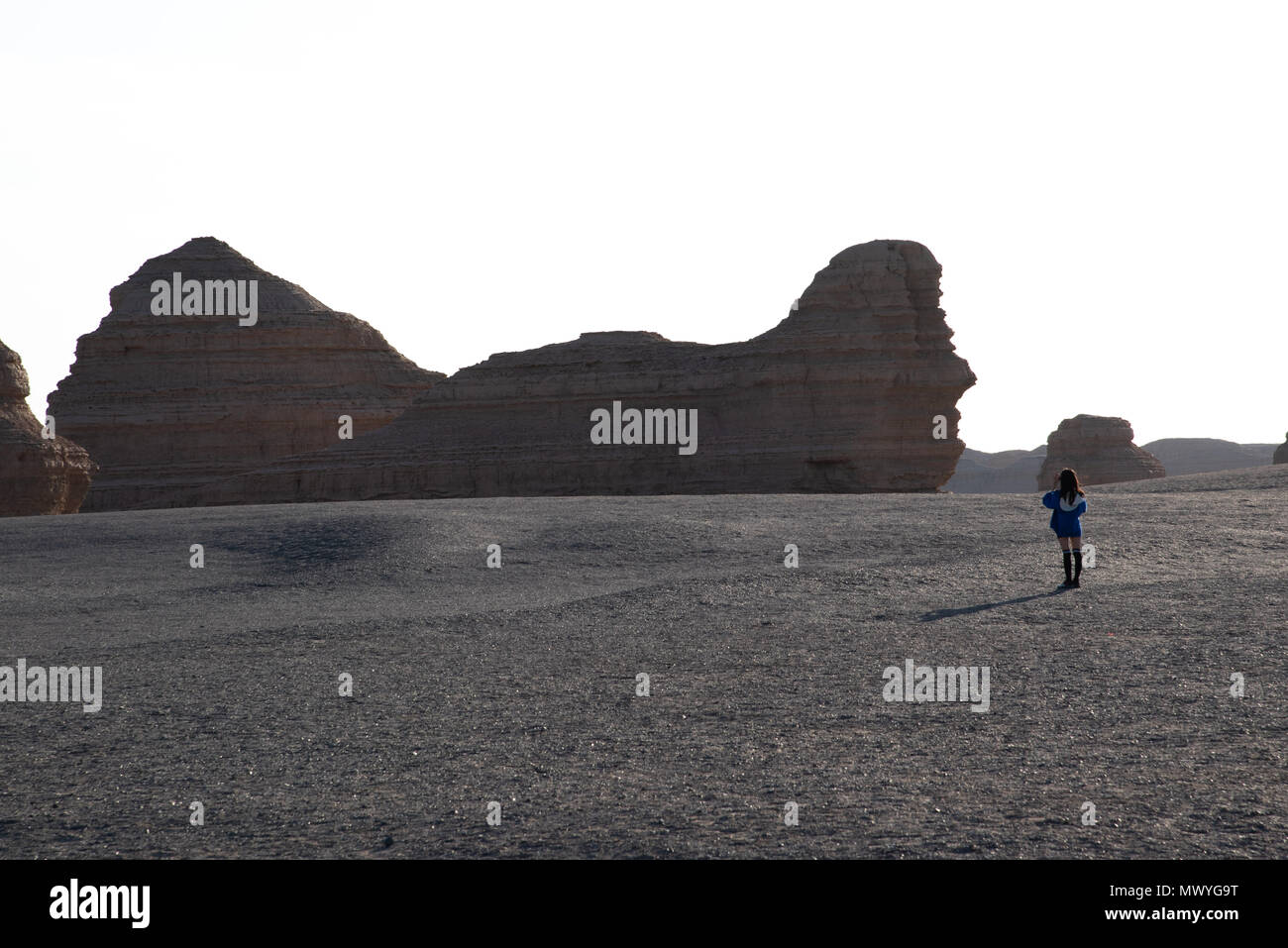 Felsformationen in Yadan nationalen Geologischen Park, Provinz Gansu, China Stockfoto