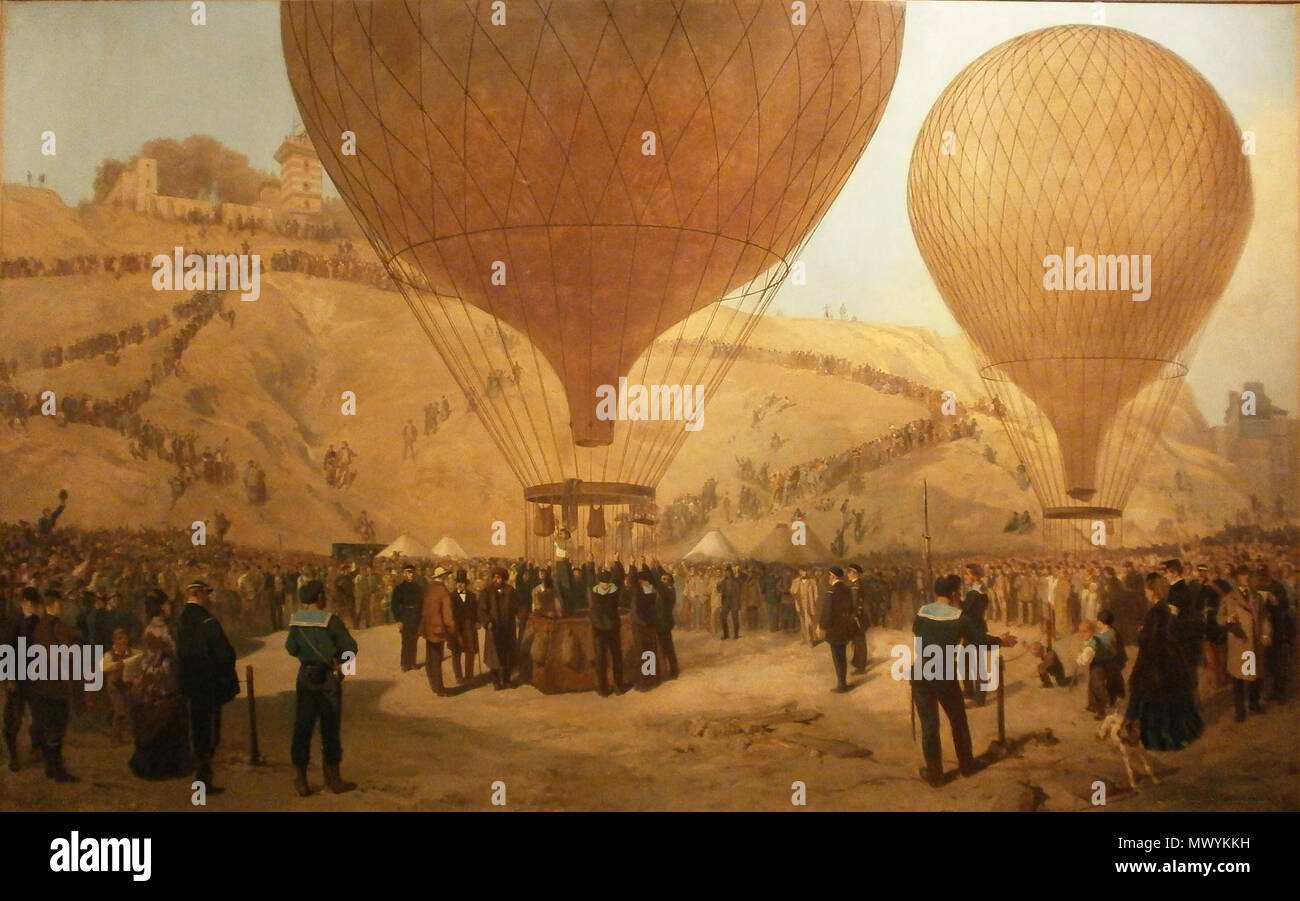 306 Jacques Guiaud et Jules Didier - Départ de Gambetta en ballon Place Saint-Pierre Stockfoto