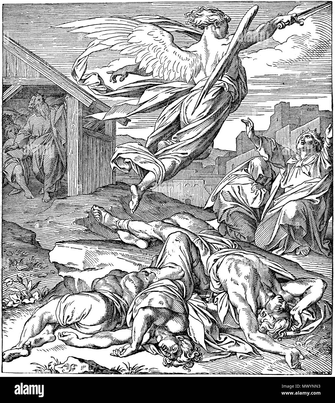 . Englisch: Ein Engel geht weiter das Land zu schlagen. Spätestens am 19. Unbekannt 43 Ein Engel schlägt das Land Stockfoto