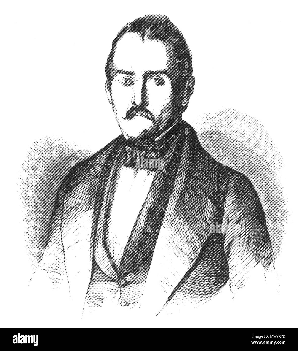 . Englisch: Ulrich Ochsenbein (November 24, 1811 - November 3, 1890) war ein Schweizer Politiker und Mitglied des Bundesrats (1848-1854). Datum unbekannt, vermutlich um 1840. Unbekannt 620 Ulrich Ochsenbein (aus du Bois, La Guerre du Sonderbund) Stockfoto