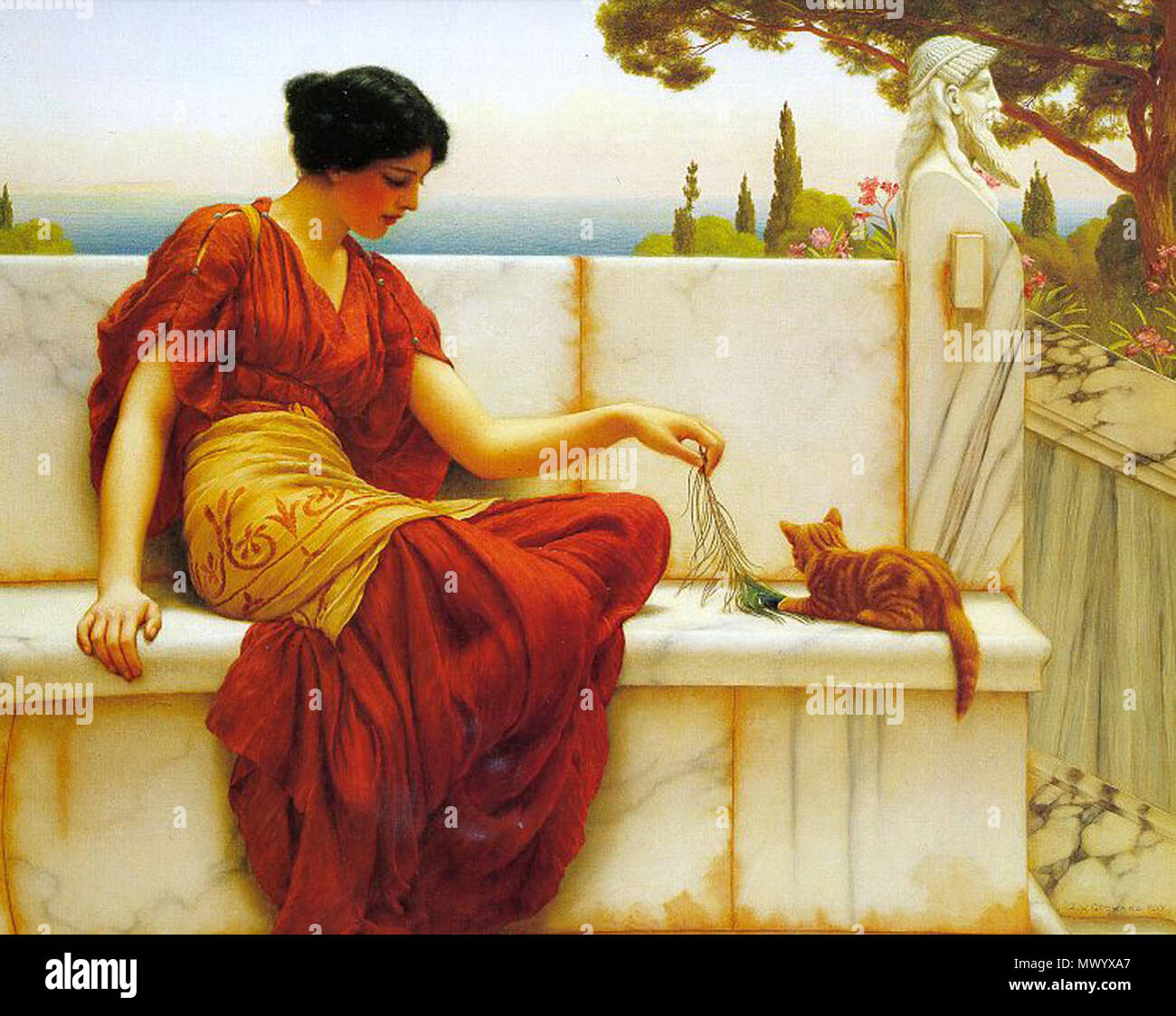 . Die NECKEN. 1901. John William Godward (1861 - 1922) Alternative Namen John Godward; J. W. Godward; j. godward; Godward Beschreibung britische Maler Geburtsdatum / Tod am 9. August 1861 vom 13. Dezember 1922 Ort der Geburt / Todes Wimbledon, London, England London Arbeitsort Rom (1912 - 1919) Kontrolle: Q 464999 VIAF: 69203927 ISNI: 0000 0000 6663 818 X ULAN: 500031752 LCCN: 92040444 GND Nr: 121950638 WorldCat 249 Godward - Tease - 1901 Stockfoto