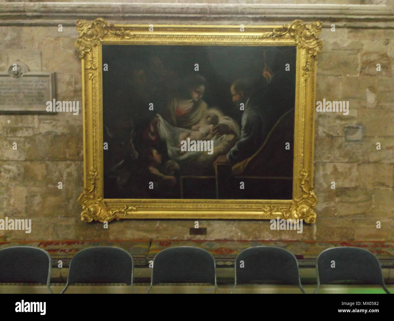 . Englisch: Die Krippe, Gemälde von Gherard delle Notti (1590 - 1656), in der Kathedrale von Exeter. 21 Oktober 2015, 16:09:39. Gherard delle Notti (1590 - 1656); Foto: Harry Mitchell 598 die Geburtskirche Gherard delle Notti in der Kathedrale von Exeter (2) Stockfoto