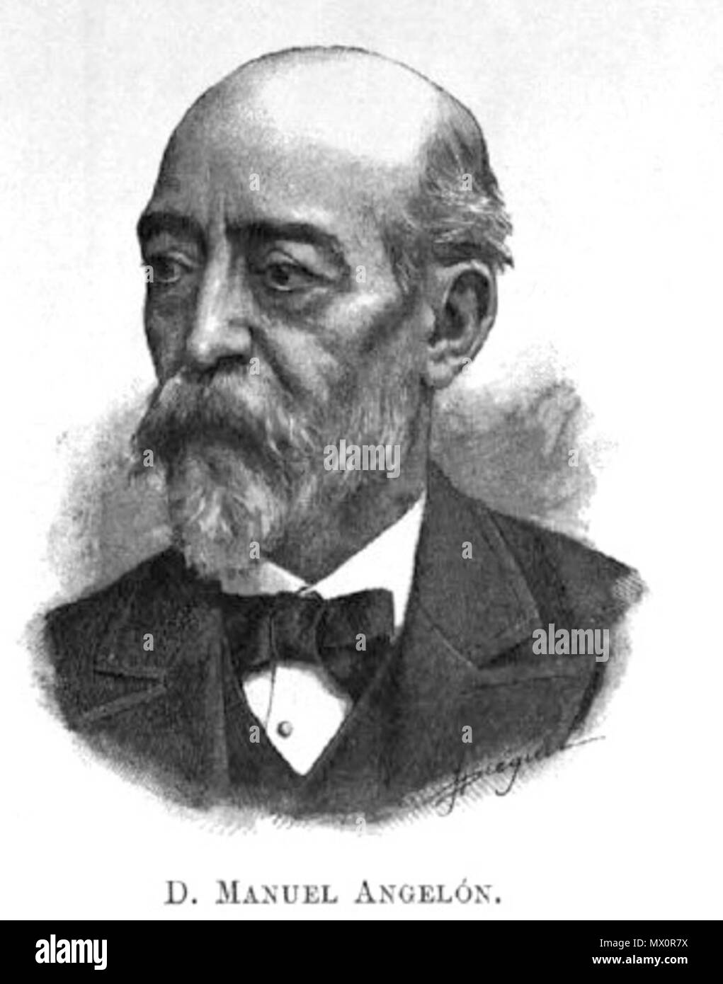 . Deutsch: Manuel Angelon ich Broquetas (Lleida, 1831 - Barcelona, 7 de Mai, 1889) va ser un periodista escriptor, Dramaturg ich Deutsch. 1899. Unbekannt 391 Manuel Angelon Stockfoto