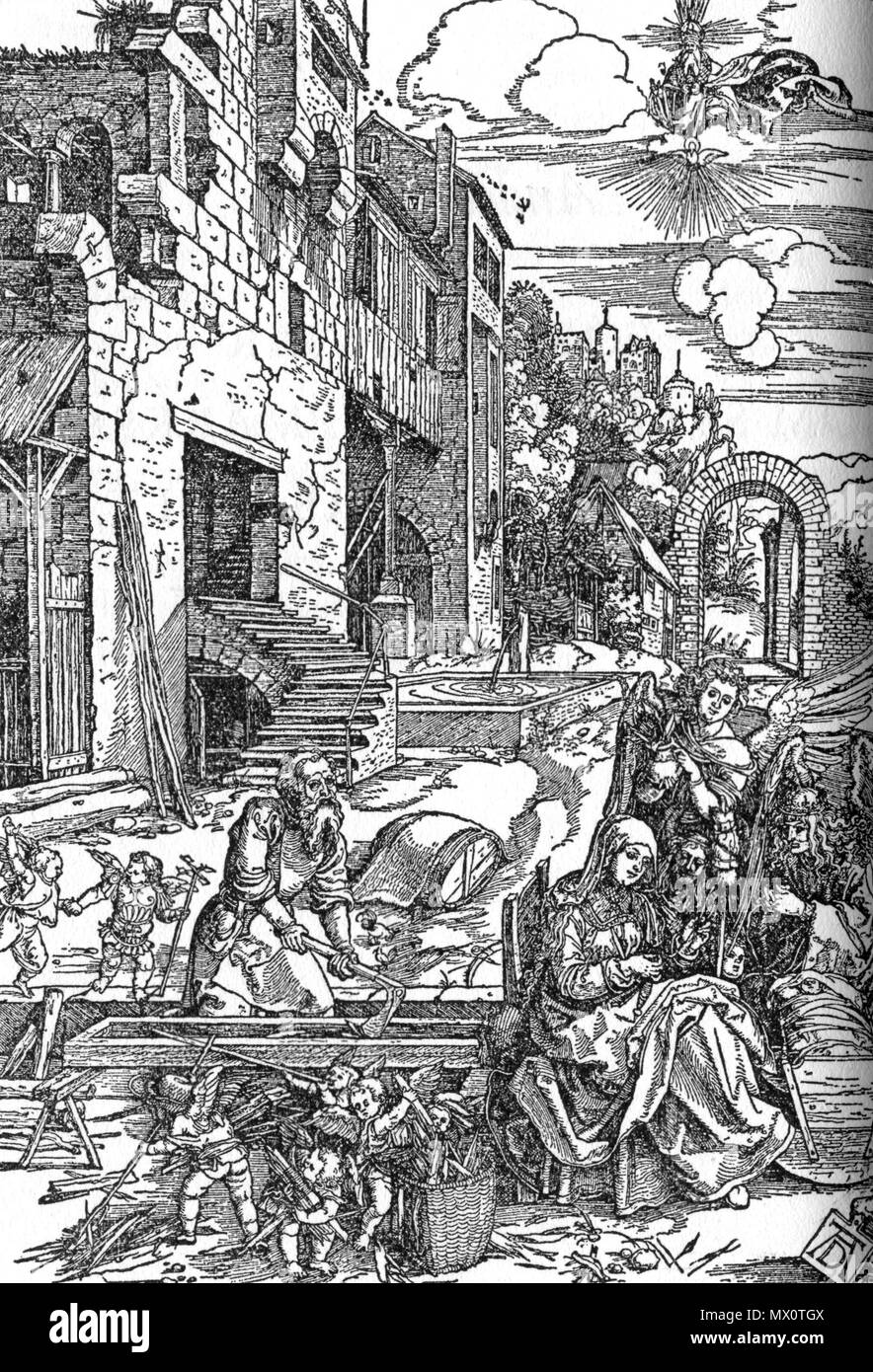 . Englisch: Szene aus Nazareth. Kupferstich von Albrecht Dürer. 15. oder 16. Jahrhundert. Albrecht Dürer. 438 Nasaretbild Stockfoto