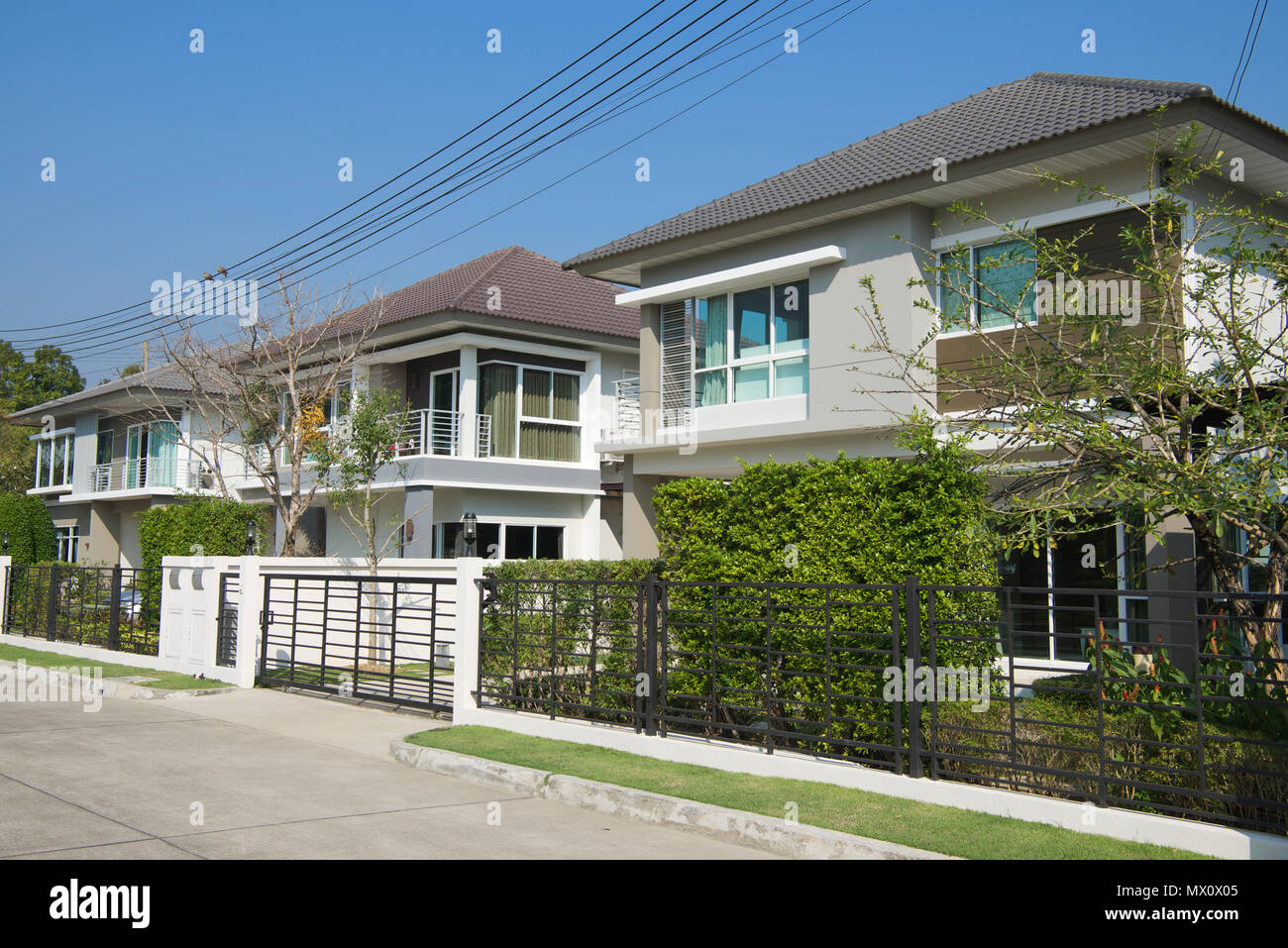 Typische moderne Häuser Chiang Mai Nordthailand Stockfoto