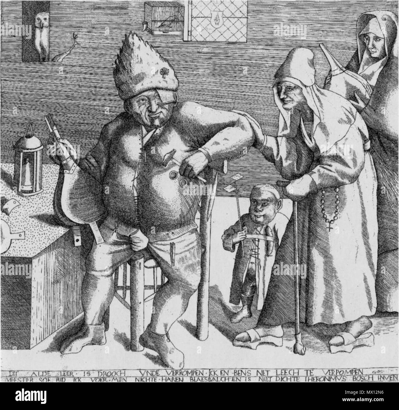 . Der Faltenbalg Werkstatt. Zwischen 1525 und 1550 29 nach Hieronymus Bosch 048 Stockfoto