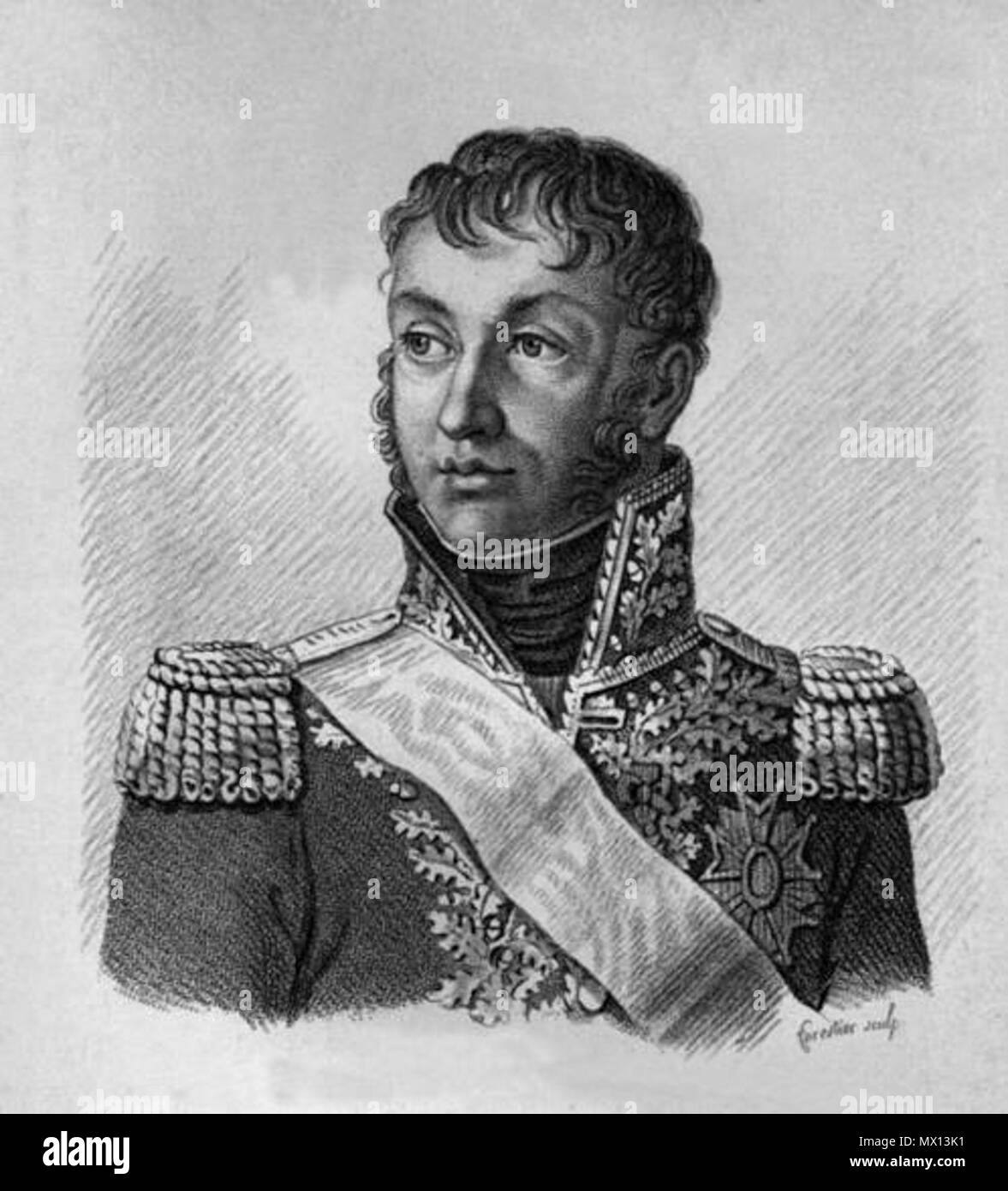 . Englisch: der französische General Jean Andoche Junot Italiano: Il generale Jean Andoche Junot. 19. scuola Francese 312 Jean Andoche Junot Stockfoto