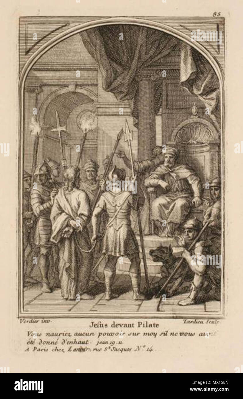 332 Jésus devant Ponce Pilatus von Nicolas Tardieu Stockfoto