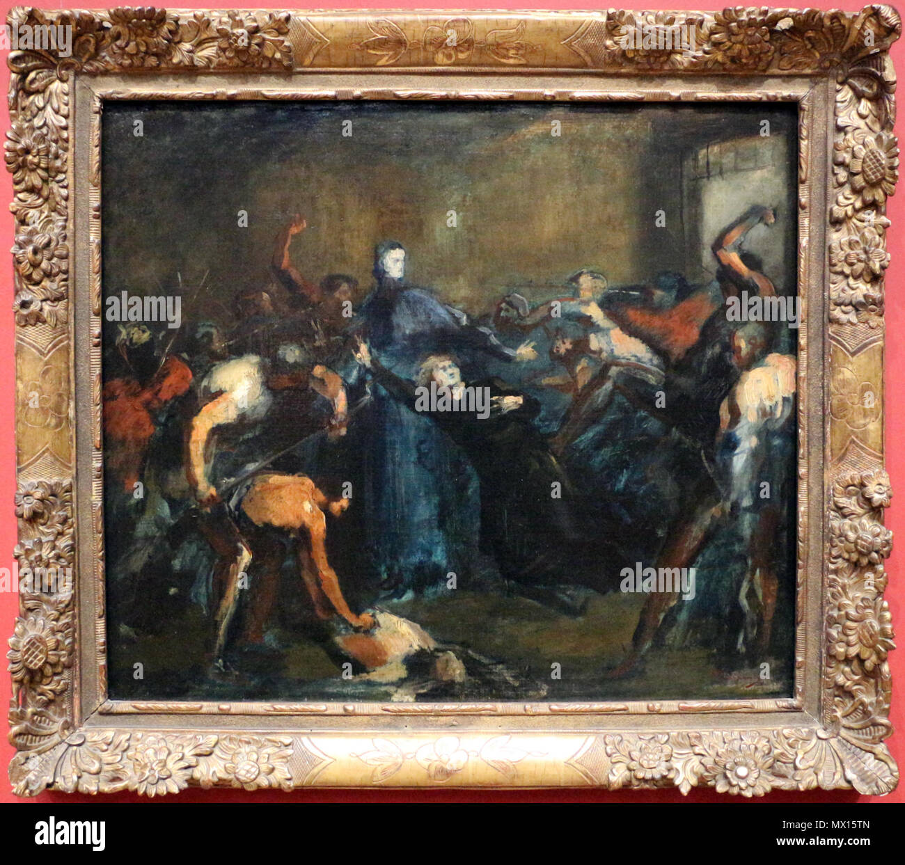 . Englisch: Monsignore Darboy im Gefängnis Français: Monseigneur Darboy dans sa-Gefängnis. 1871. Sailko 313 Jean-baptiste Carpeaux, Monsignore darboy Nella sua prigione, 1871 Stockfoto